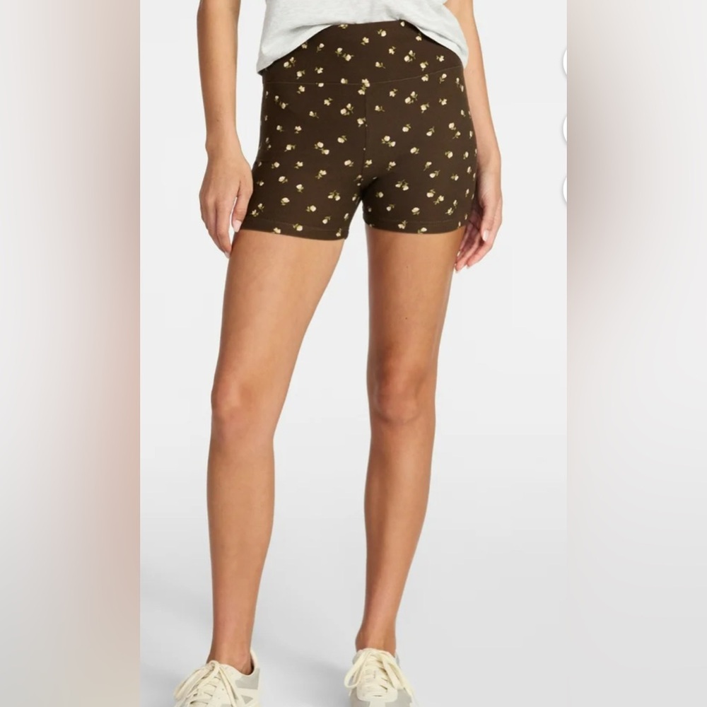 No Boundaries Brown Floral Bike Shorts